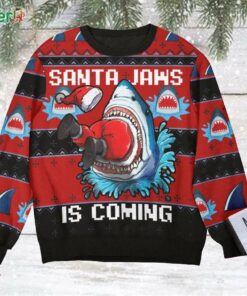 Santa Jaws Is Coming Christmas Ugly Sweater Gift For Xmas