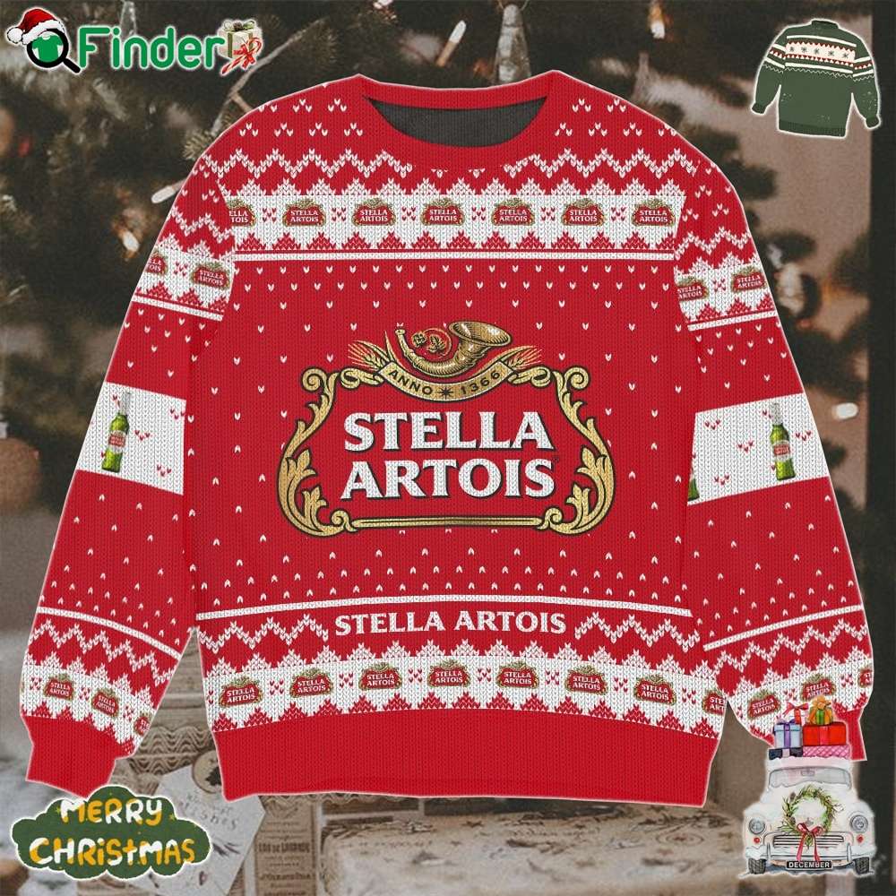 Stella Artois Beer Ugly Christmas Sweater Gift For Xmas Stella Artois Beer Ugly Christmas Sweater Gift For Xmas