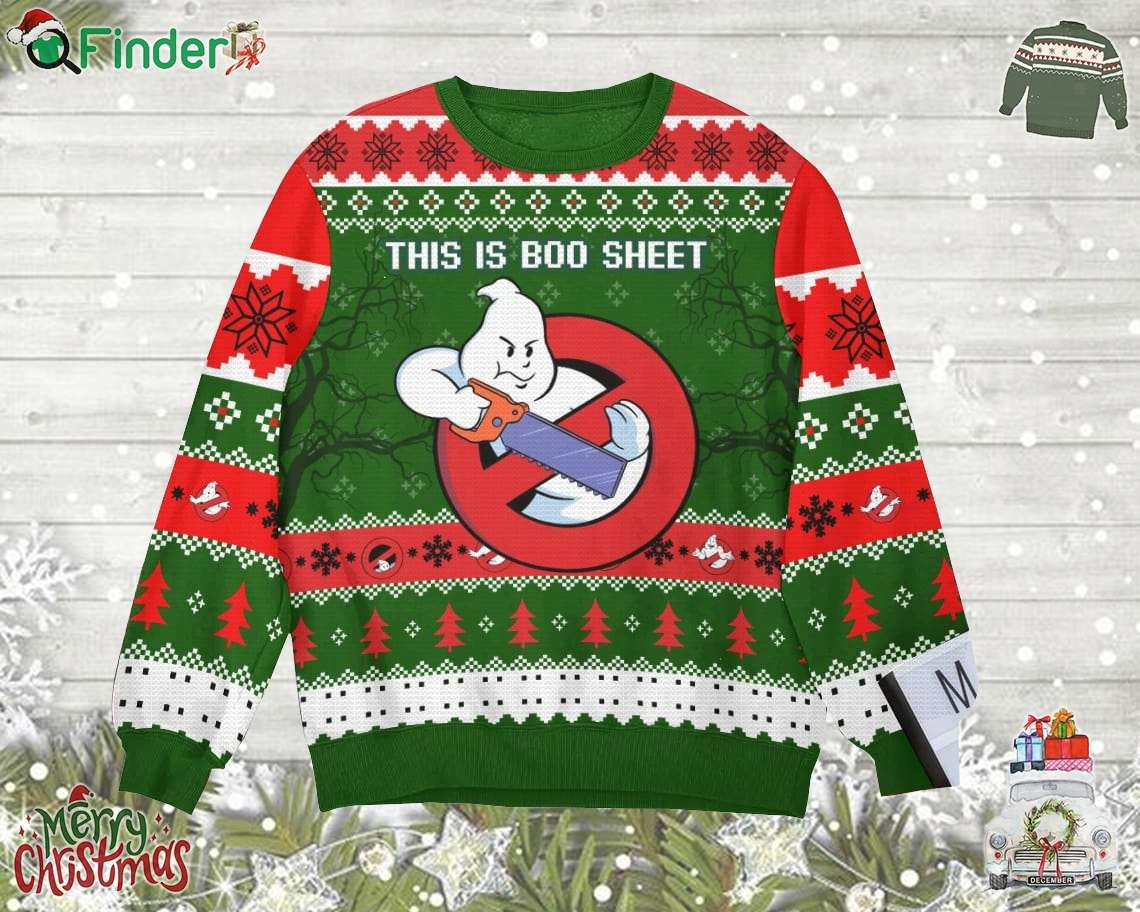 This Is Boo Sheet Ghostbusters Ugly Sweater Gift For Christmas This Is Boo Sheet Ghostbusters Ugly Sweater Gift For Christmas