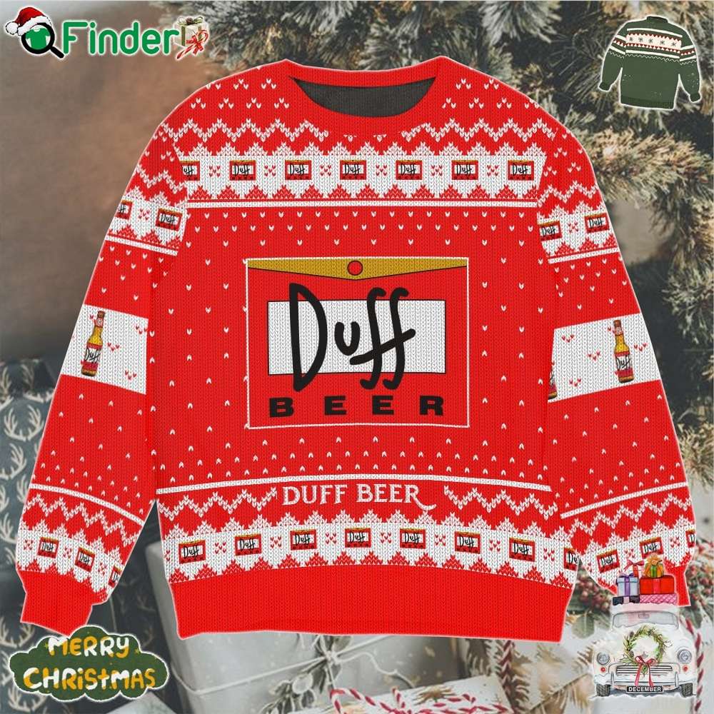 Duff Beer Ugly Christmas Sweater For Duff Beer Fans Duff Beer Ugly Christmas Sweater For Duff Beer Fans