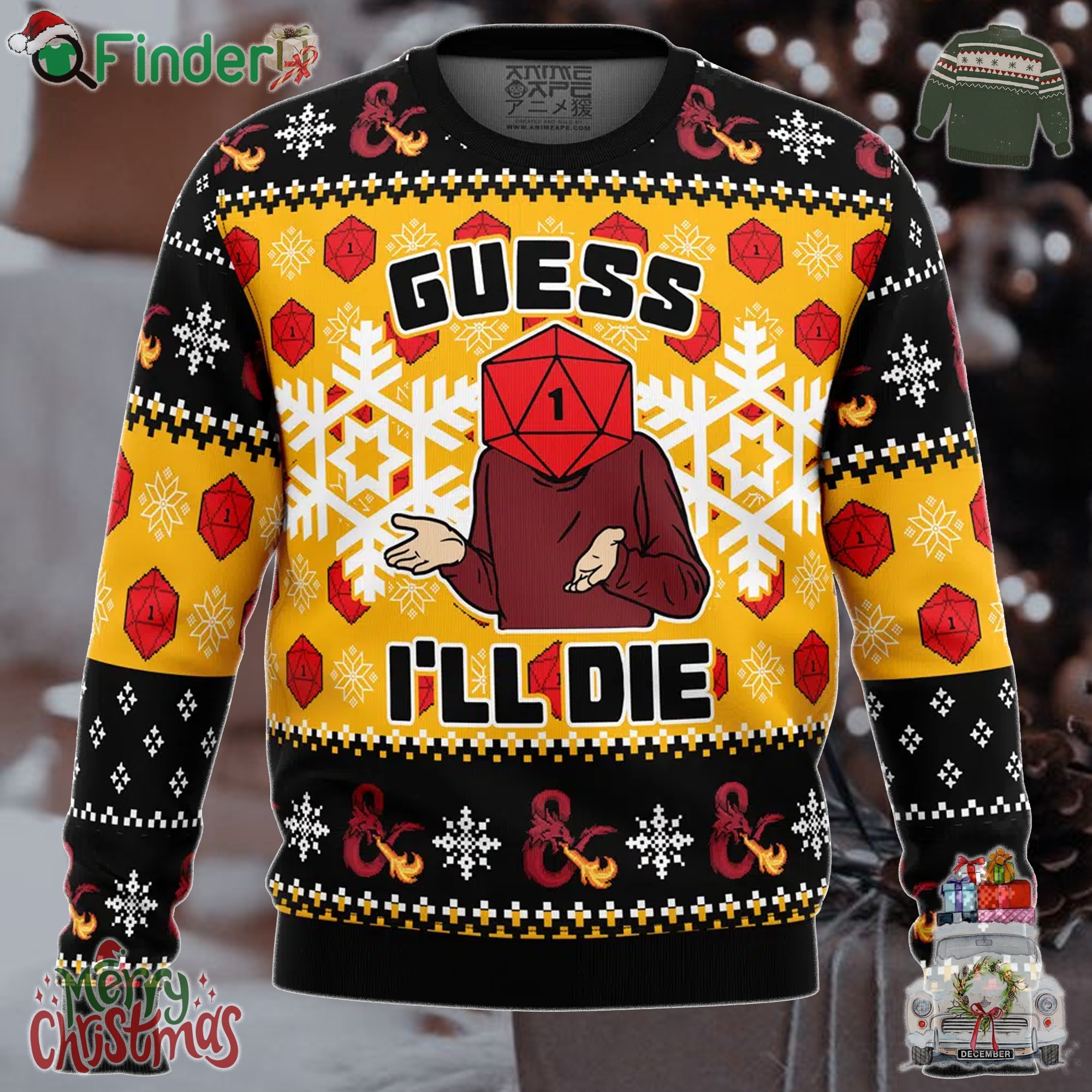 Guess Ill Die Dungeons And Dragons Ugly Christmas Sweater For Men For Women Guess Ill Die Dungeons And Dragons Ugly Christmas Sweater For Men For Women