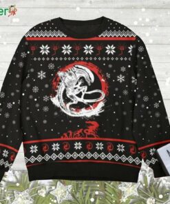 Xenomorph Alien Christmas Ugly Sweater Gift For Fans