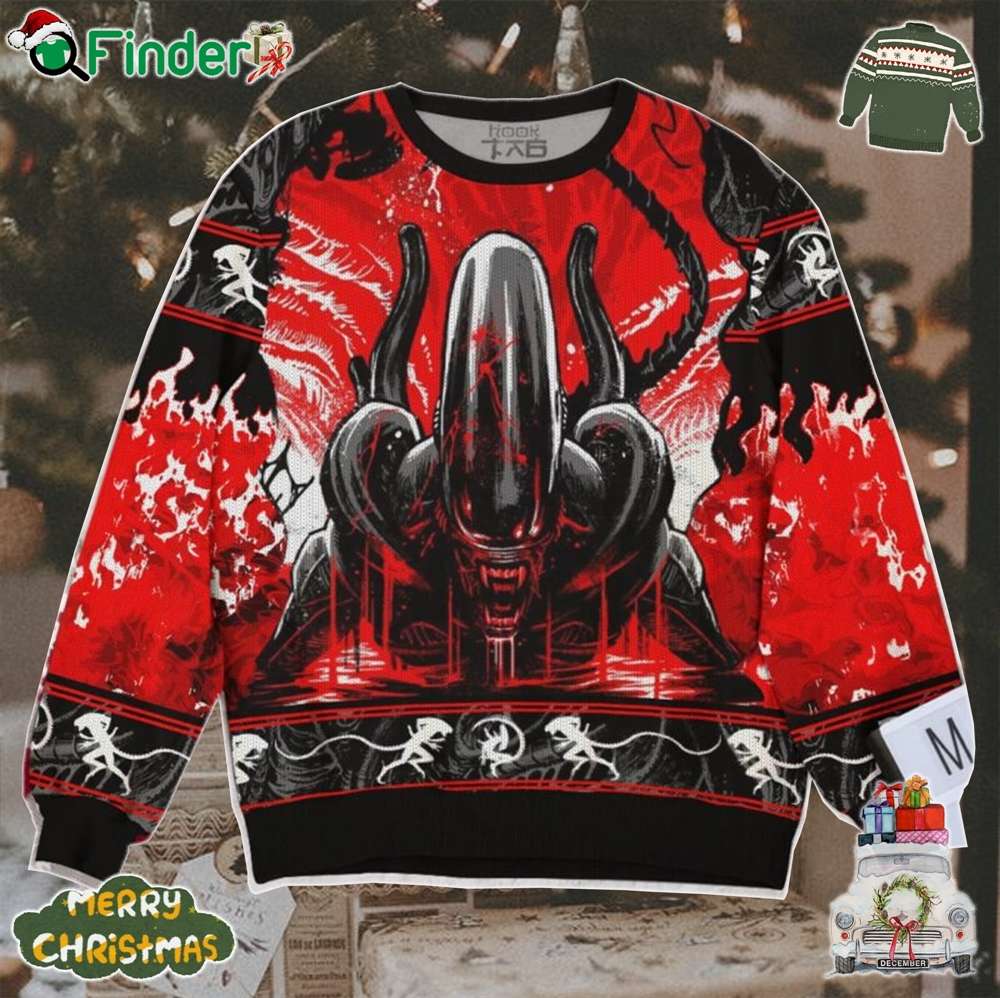 Xenomorph Alien Christmas Ugly Sweater Xenomorph Alien Christmas Ugly Sweater