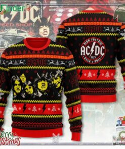 Acdc High Voltage Rock And Roll 1975 Christmas Ugly Sweater