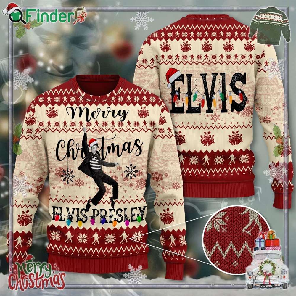 Merry Christmas Elvis Presley 3d Ugly Sweater Gift For Fans Merry Christmas Elvis Presley 3d Ugly Sweater Gift For Fans