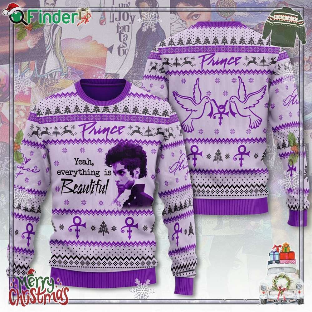 Prince Yeah Everything Is Beautiful 3d Ugly Sweater Gift For Fans Prince Yeah Everything Is Beautiful 3d Ugly Sweater Gift For Fans