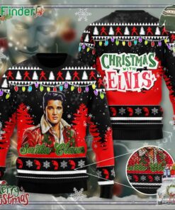 Santa Claus Christmas With Elvis Presley 3d Ugly Sweater