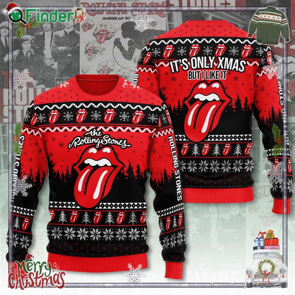 The Rolling Stones It's Only Xmas But I Like It Ugly Sweater For Men For Women The Rolling Stones It's Only Xmas But I Like It Ugly Sweater For Men For Women