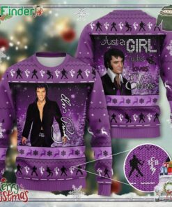 Just A Girl Who Love Elvis Presley 3d Ugly Sweater