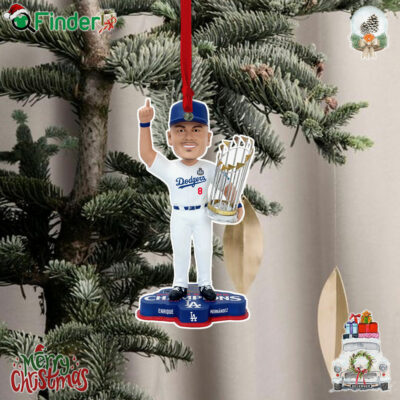 Kike Hernandez Los Angeles Dodgers 2024 World Series Champions Christmas Tree Ornament