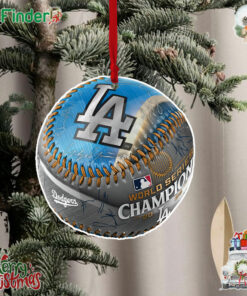 Los Angeles Dodgers 2024 World Series Champions Baseball Christmas Tree Ornament