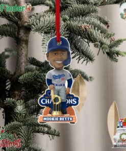 Los Angeles Dodgers 2024 World Series Champions Mookie Betts Christmas Tree Ornament