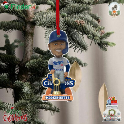 Los Angeles Dodgers 2024 World Series Champions Mookie Betts Christmas Tree Ornament