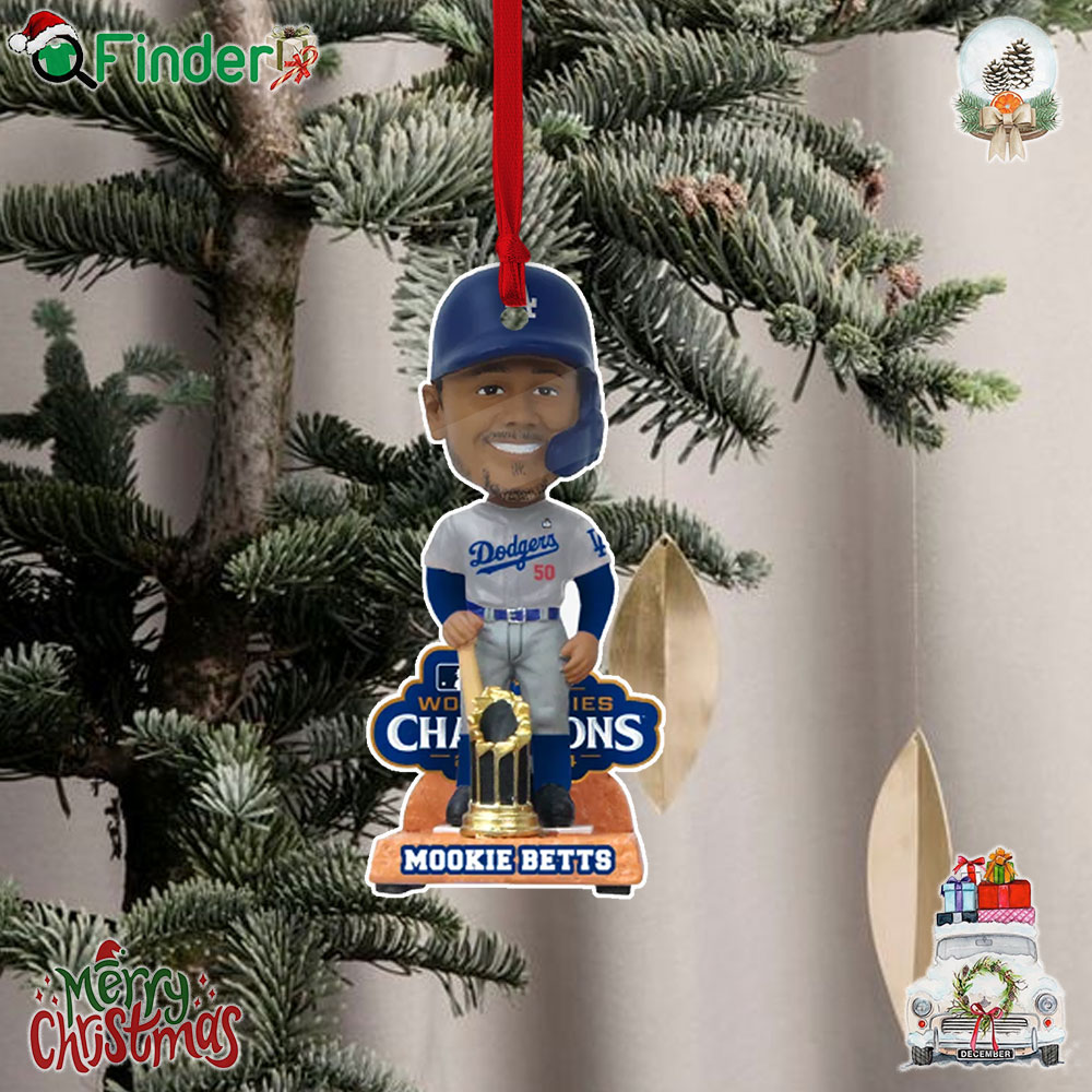 Los Angeles Dodgers 2024 World Series Champions Mookie Betts Christmas Tree Ornament Los Angeles Dodgers 2024 World Series Champions Mookie Betts Christmas Tree Ornament