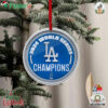 Los Angeles Dodgers 2024 World Series Champions Neon Light Up Team Logo Christmas Tree Ornament