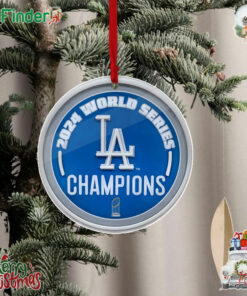 Los Angeles Dodgers 2024 World Series Champions Neon Light Up Team Logo Christmas Tree Ornament