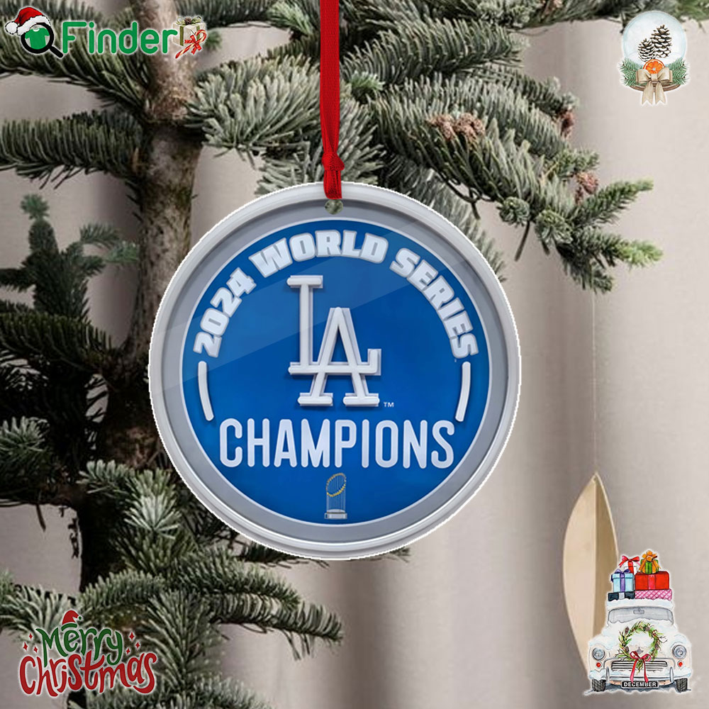 Los Angeles Dodgers 2024 World Series Champions Neon Light Up Team Logo Christmas Tree Ornament Los Angeles Dodgers 2024 World Series Champions Neon Light Up Team Logo Christmas Tree Ornament