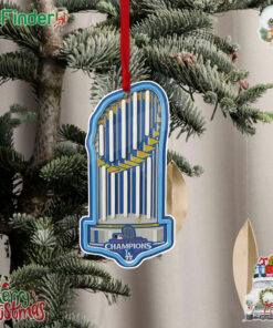 Los Angeles Dodgers 2024 World Series Champions Neon Light Up Trophy Christmas Tree Ornament