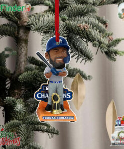 Los Angeles Dodgers 2024 World Series Champions Teoscar Hernandez Christmas Tree Ornament