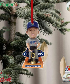 Los Angeles Dodgers 2024 World Series Champions Tommy Edman Christmas Tree Ornament