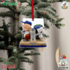 Los Angeles Dodgers Charlie Brown And Snoopy Peanuts 2024 World Series Champions Trophy Dual Christmas Tree Ornament