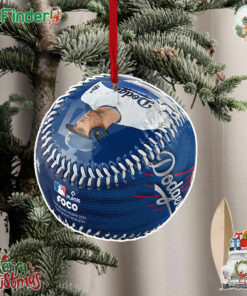 Freddie Freeman Los Angeles Dodgers 2024 World Series Champions Baseball Christmas Tree Ornament