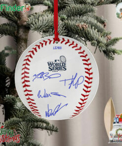 Los Angeles Dodgers Autographed 2024 World Series Champions Baseball 7 Signatures Ornament