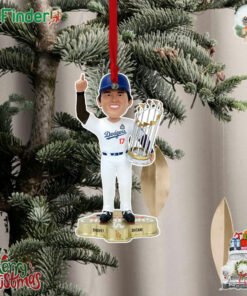 Los Angeles Dodgers Shohei Ohtani Foco 2024 World Series Champions Fanatics Exclusive 8 Christmas Tree Ornament