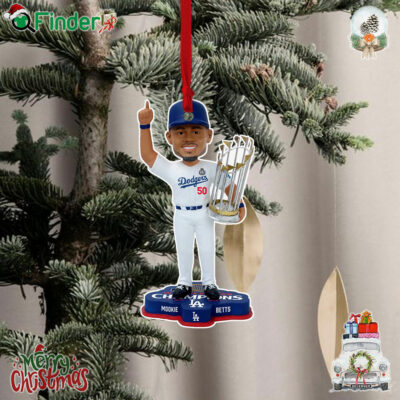 Mookie Betts Los Angeles Dodgers 2024 World Series Champions Christmas Tree Ornament