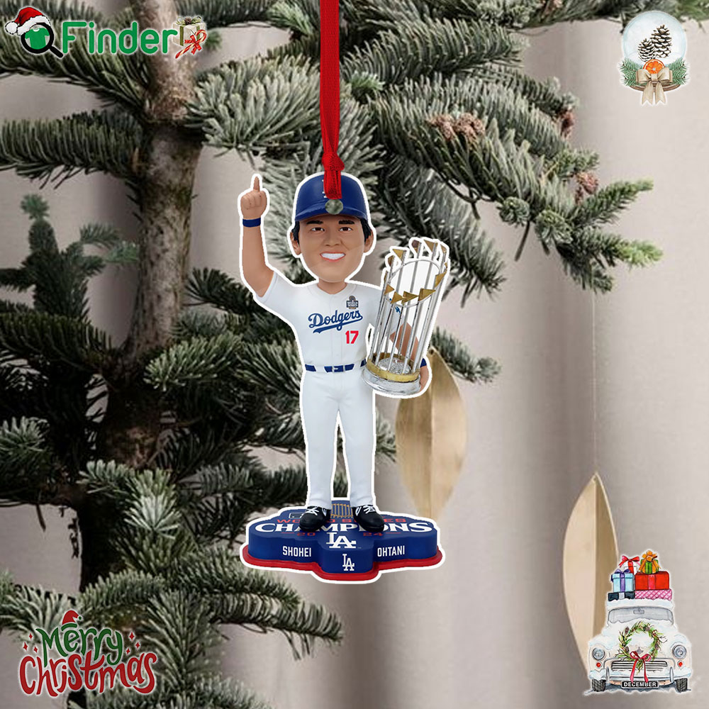 Shohei Ohtani Los Angeles Dodgers 2024 World Series Champions Christmas Tree Ornament Shohei Ohtani Los Angeles Dodgers 2024 World Series Champions Christmas Tree Ornament