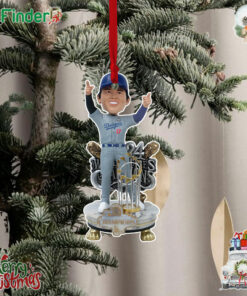 Shohei Ohtani Los Angeles Dodgers 2024 World Series Champions Alternate Jersey Celebration Christmas Tree Ornament