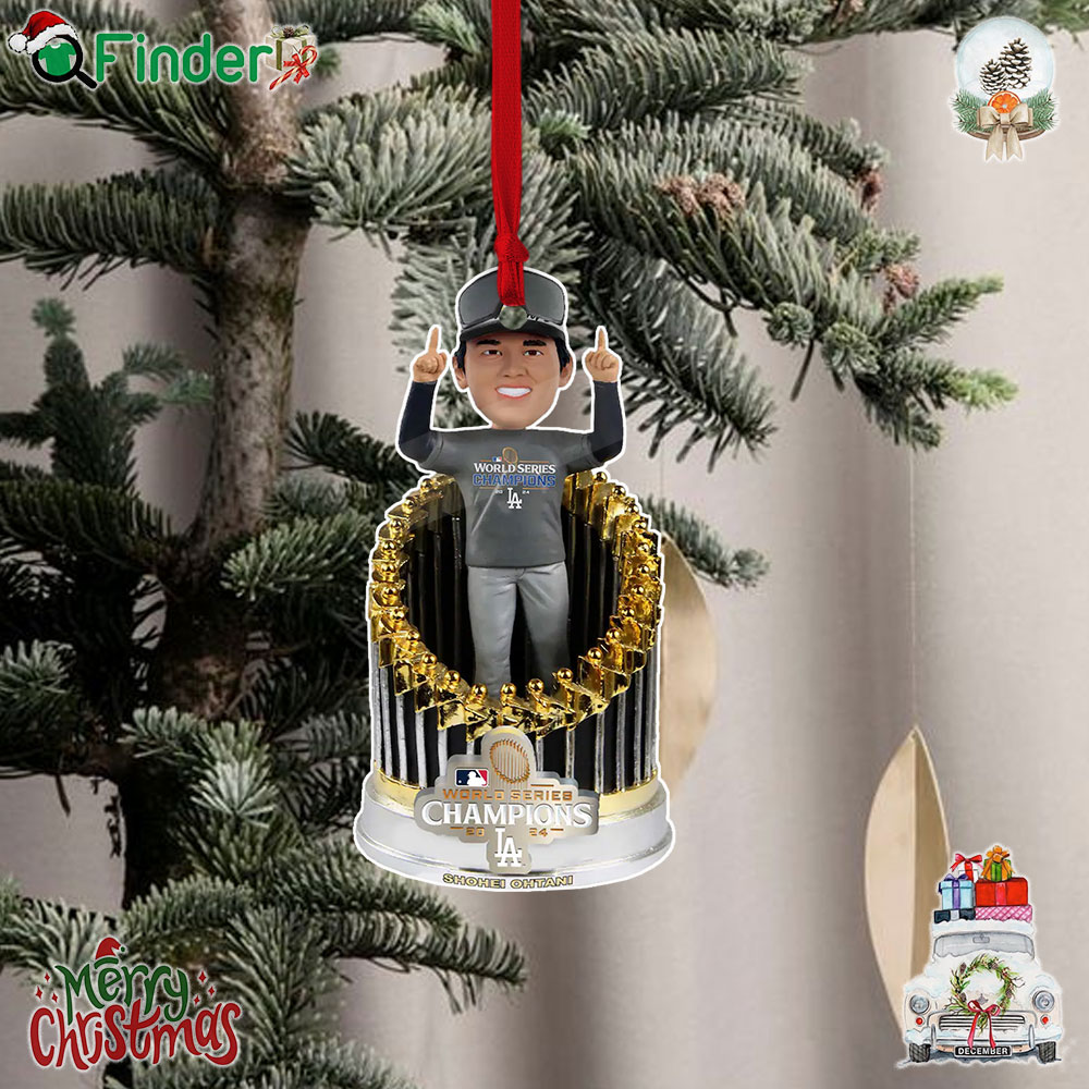 Shohei Ohtani Los Angeles Dodgers Foco 2024 World Series Champions 8 Fanatics Exclusive Player In Trophy Christmas Tree Ornament Shohei Ohtani Los Angeles Dodgers Foco 2024 World Series Champions 8 Fanatics Exclusive Player In Trophy Christmas Tree Ornament