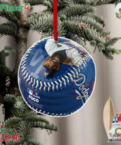 Teoscar Hernandez Los Angeles Dodgers 2024 World Series Champions Baseball Christmas Tree Ornament