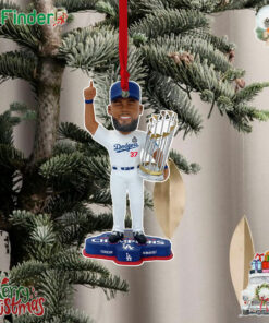 Teoscar Hernandez Los Angeles Dodgers 2024 World Series Champions Christmas Tree Ornament