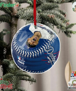 Yoshinobu Yamamoto Los Angeles Dodgers 2024 World Series Champions Baseball Christmas Tree Ornament