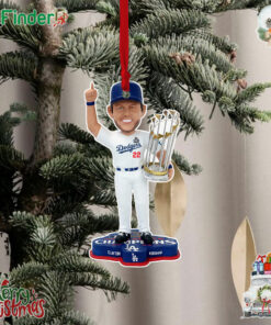 Clayton Kershaw Los Angeles Dodgers 2024 World Series Champions Christmas Tree Ornament