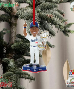 Dave Roberts Los Angeles Dodgers 2024 World Series Champions Christmas Tree Ornament