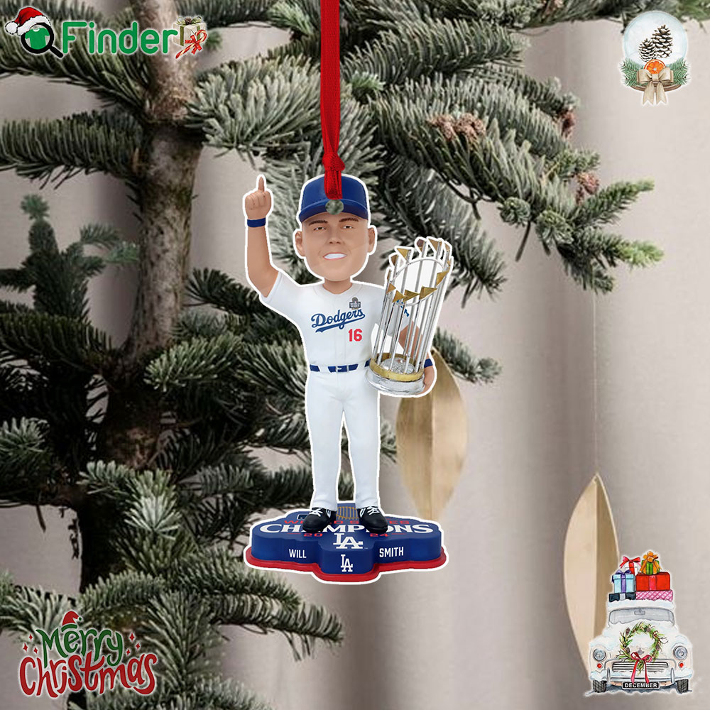 Will Smith Los Angeles Dodgers 2024 World Series Champions Christmas Tree Ornament Will Smith Los Angeles Dodgers 2024 World Series Champions Christmas Tree Ornament