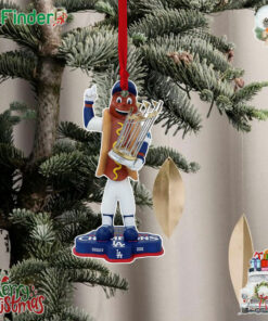 Dodger Dog Los Angeles Dodgers 2024 World Series Champions Mascot Christmas Tree Ornament