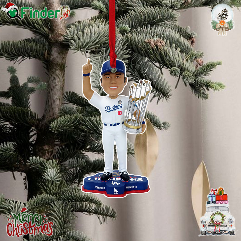 Yoshinobu Yamamoto Los Angeles Dodgers 2024 World Series Champions Christmas Tree Ornament Yoshinobu Yamamoto Los Angeles Dodgers 2024 World Series Champions Christmas Tree Ornament