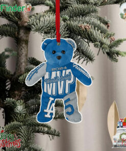 Freddie Freeman Los Angeles Dodgers 2024 World Series Champions Mvp Embroidered Bear Christmas Tree Ornament