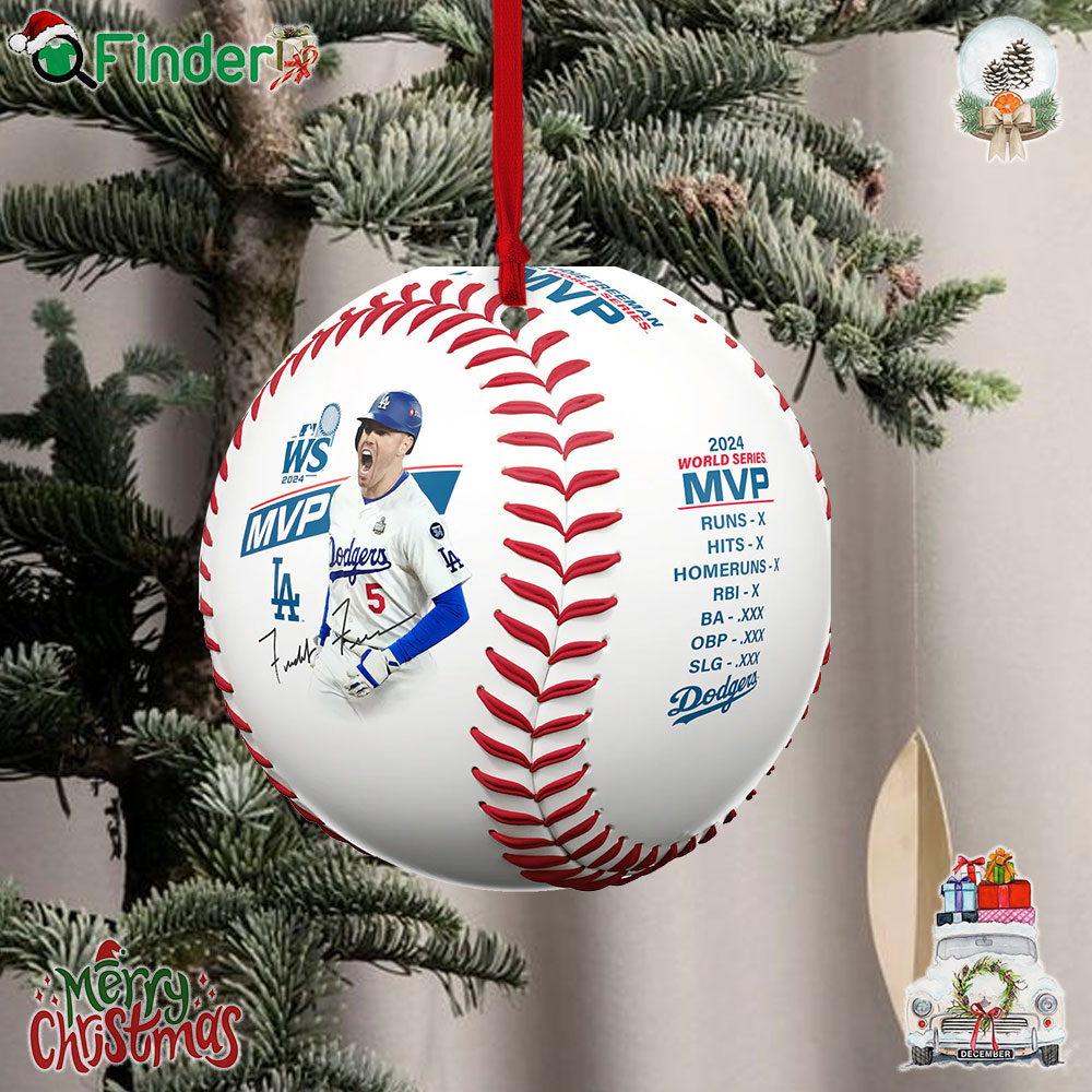 Freddie Freeman Los Angeles Dodgers Rawlings 2024 World Series Mvp Baseball Ornament Freddie Freeman Los Angeles Dodgers Rawlings 2024 World Series Mvp Baseball Ornament