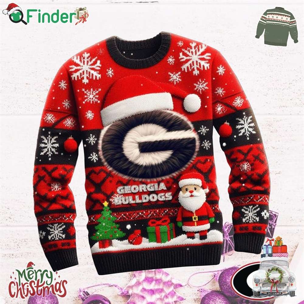 Georgia Bulldogs Christmas Time Celebration Ugly Sweater Georgia Bulldogs Christmas Time Celebration Ugly Sweater