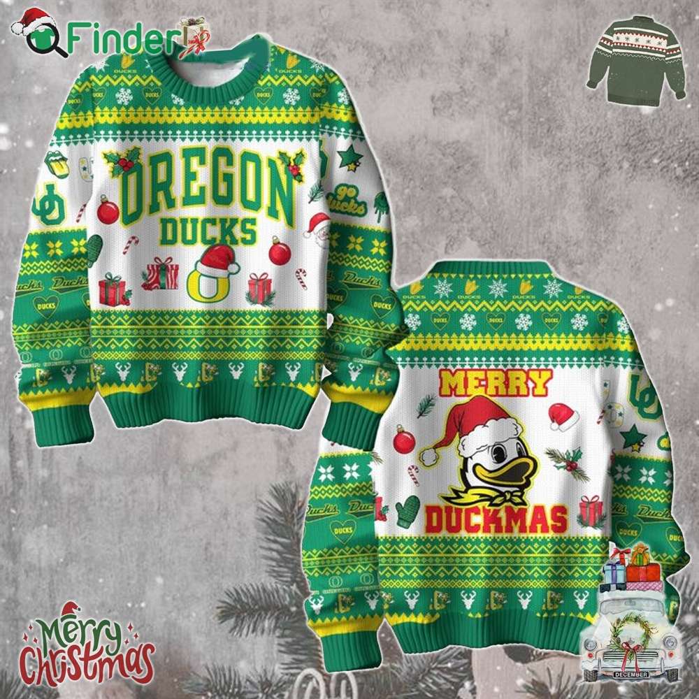 Oregon Ducks Football Merry Christmas Duckmas Ugly Sweater Oregon Ducks Football Merry Christmas Duckmas Ugly Sweater
