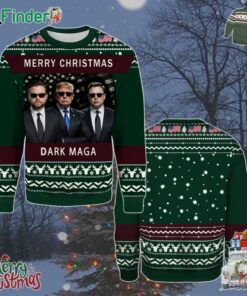 Dark Maga Jd Vance Trump Elon Musk Christmas Holiday Gift Ugly Christmas Sweater