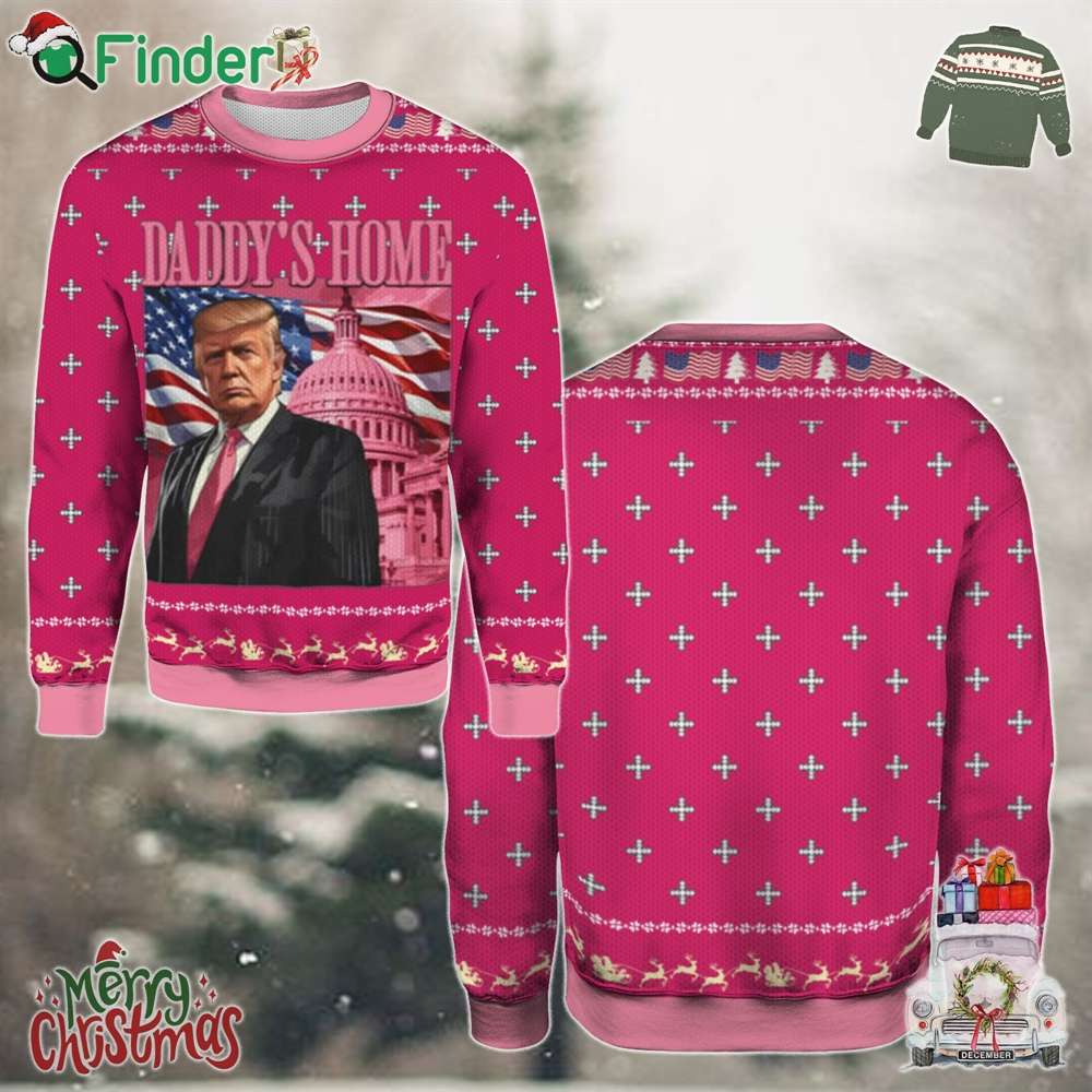 Trump Won President 45 47 Trump Daddys Home Christmas Holiday Gift Ugly Christmas Sweater Trump Won President 45 47 Trump Daddys Home Christmas Holiday Gift Ugly Christmas Sweater