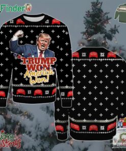 Trump Won America Won 2024 Christmas Holiday Gift Ugly Christmas Sweater