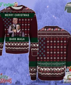 Donald Trump And Elon Musk Step Brothers Dark Maga Christmas Holiday Gift Ugly Christmas Sweater