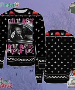 Get In Loser We Are Taking America Back Trump 2024 Election Christmas Holiday Gift Ugly Christmas Sweater