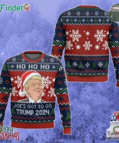 Ho Ho Ho Joes Got To Go Trump 2024 Christmas Holiday Gift Ugly Christmas Sweater